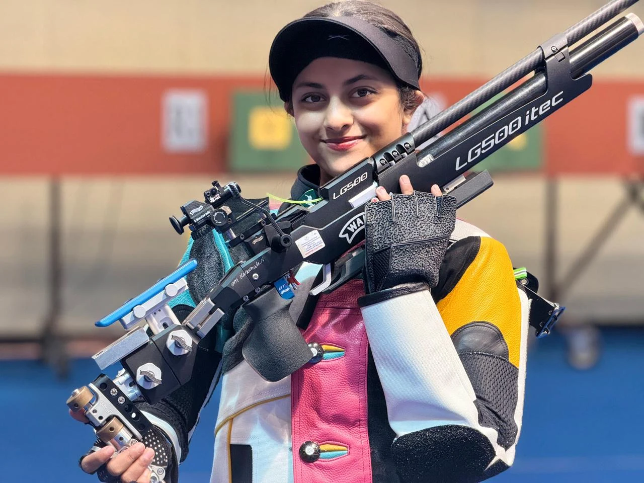 Komal Waghmare, a two-time bronze medallist at the Tokyo Deaflympics 2025, holding her precision rifle